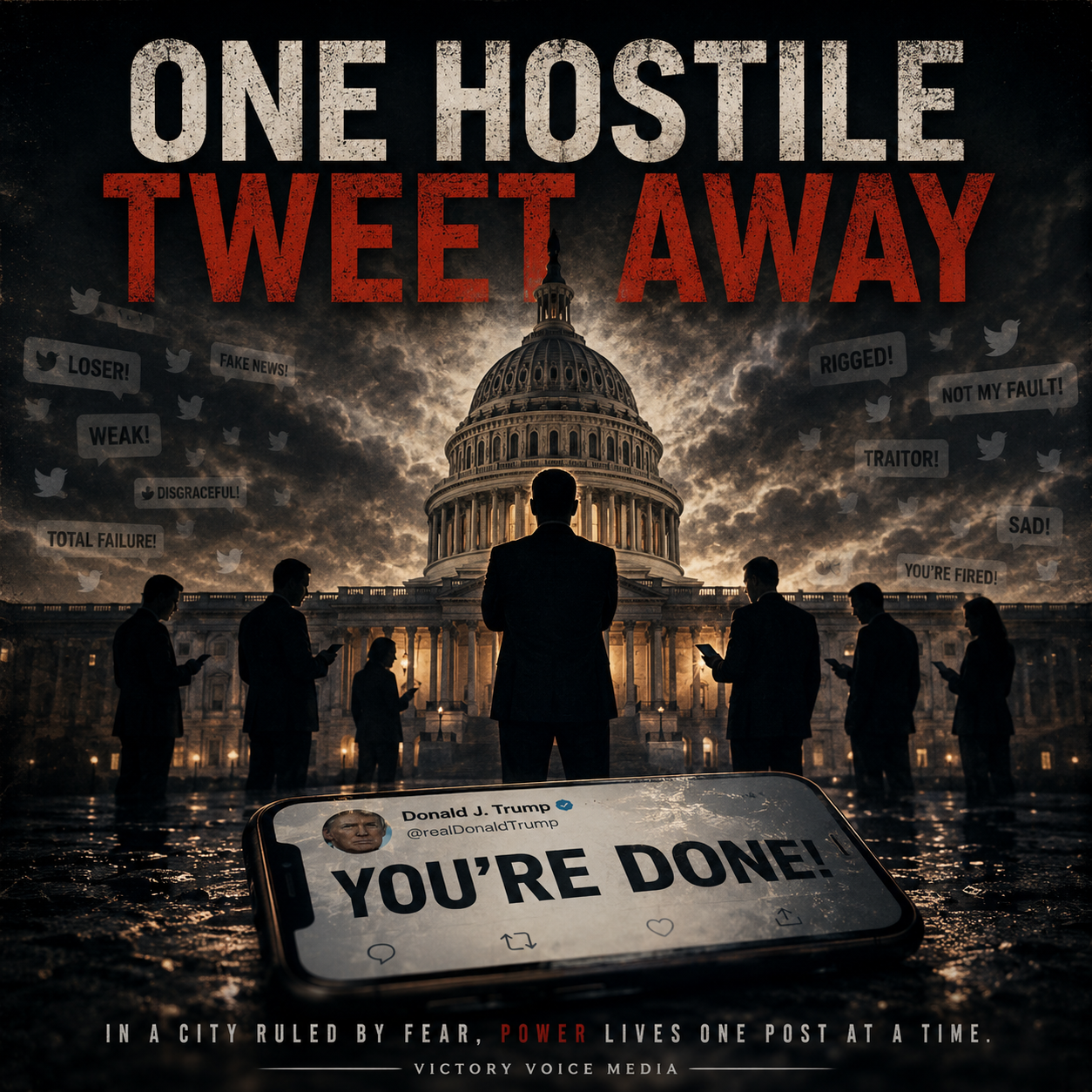 One Hostile Tweet Away artwork